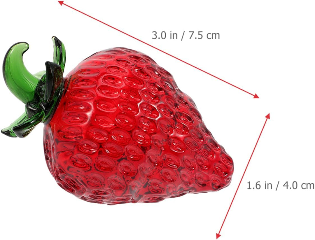 Kristall Erdbeer Deko 2 Stück Glasfigur Kunstfrüchte für Gastronomie Tischdekoration und Fotorequisi