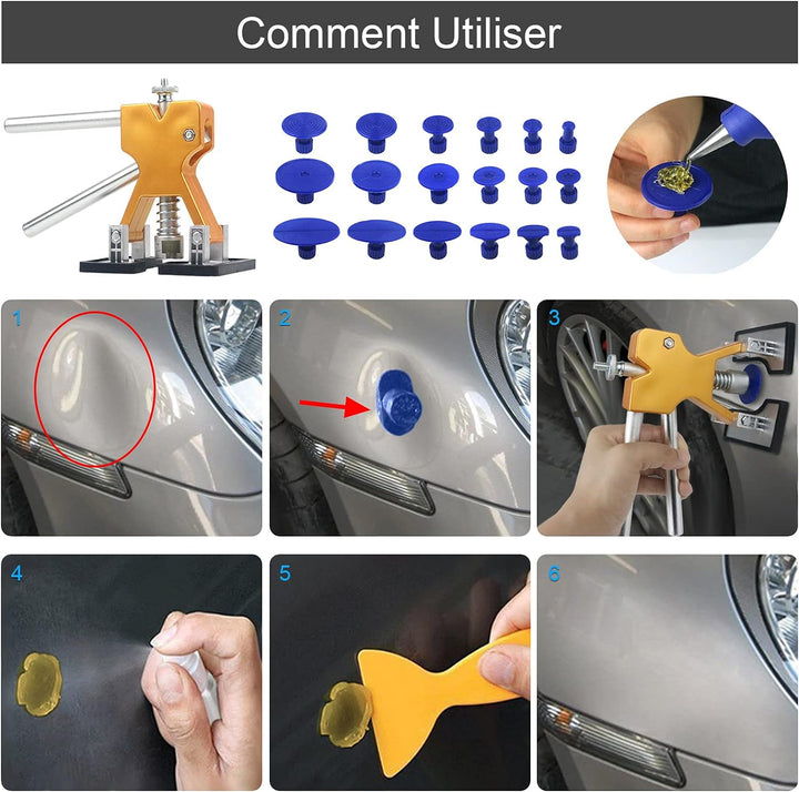 Tosucs Dellen Reparatur Ausbeulwerkzeug Dent Puller Set, Auto Paintless Dellen Reparaturset, DIY Gol