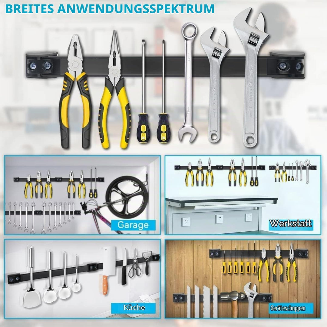 5 Stück Werkzeug Magnetleiste Set 40cm, Stark Magnetschiene Magnetische Werkzeughalter Wand, Magnet