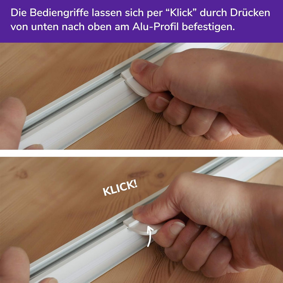 SchattenFreude Basic Klemmfix-Plissee für Fenster | Mit Klemm-Haltern | Ohne Bohren | Reinweiss, Bre