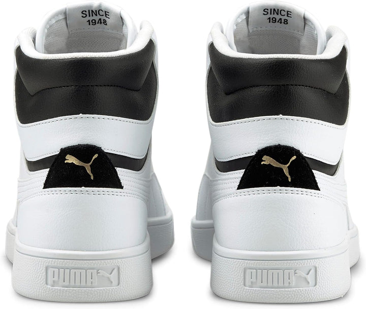 PUMA Unisex Shuffle Mid Sneaker 38.5 EU Puma White Puma White Puma Black Puma Team Gold, 38.5 EU Pum