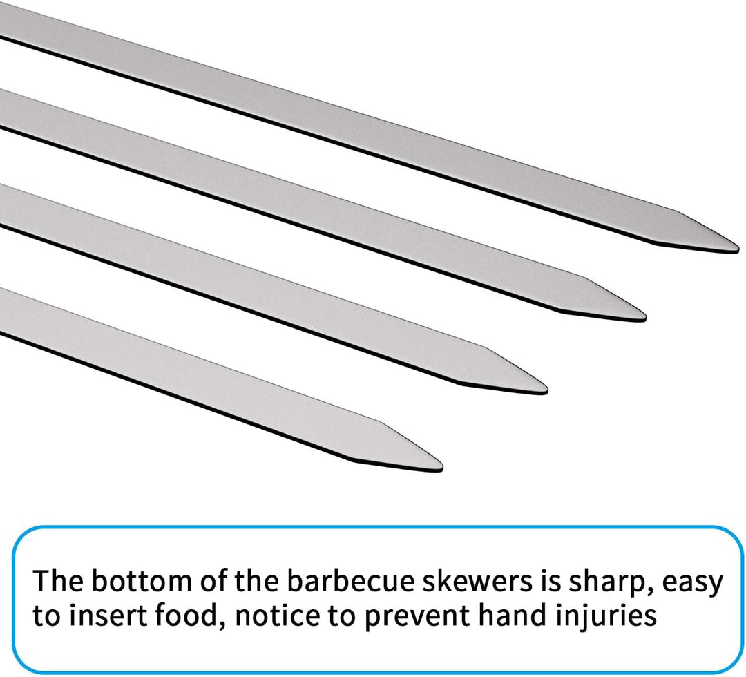 Homealexa 20 Stücke Grillspiesse, Grill Kabob Spiesse 37,5cm Edelstahl Lange Spiesse Schaschlikspies