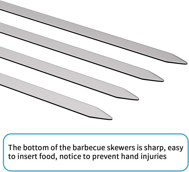 Homealexa 20 Stücke Grillspiesse, Grill Kabob Spiesse 37,5cm Edelstahl Lange Spiesse Schaschlikspies