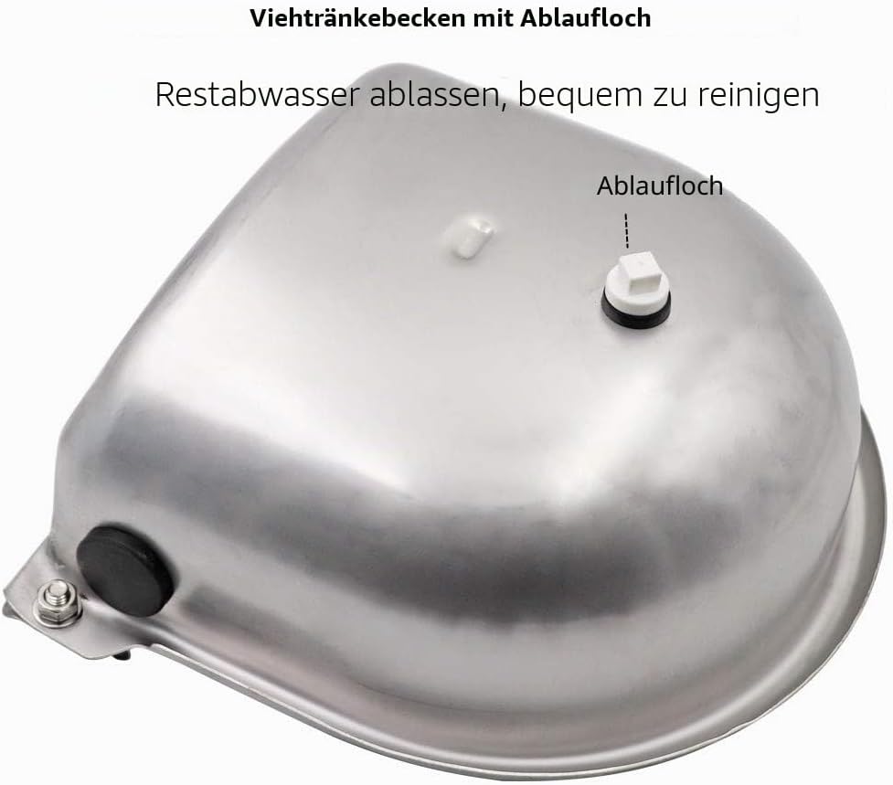MOGOULUA Edelstahl Rindertränke Automatische Kuhtränke Ziegentränke Grosse Kapazität Schaf Viehtränk