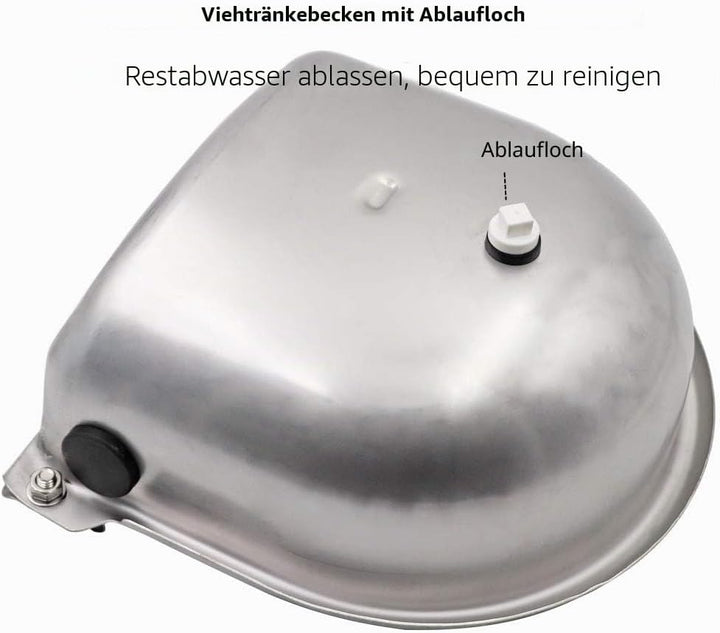 MOGOULUA Edelstahl Rindertränke Automatische Kuhtränke Ziegentränke Grosse Kapazität Schaf Viehtränk