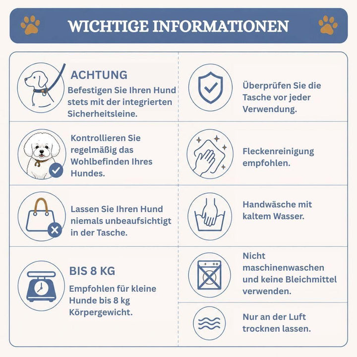 Jane Hundetasche Blau – Stilvolle Hundetransportbox für kleine Hunde bis 8 kg, Faltbare Transportbox