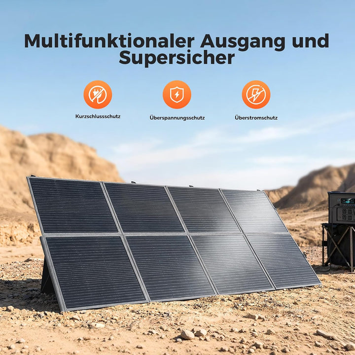 400W Faltbares Solarpanel Monokristallin mit Ständer, 23,5% Wirkungsgrad &amp; wasserdicht, Faltbares So