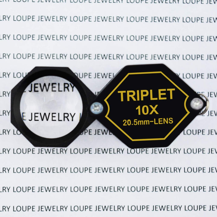 10-fache Vergrösserung Schmucklupe, 20,5-mm-Tripletlinse Achromatisches optisches Glas Metall