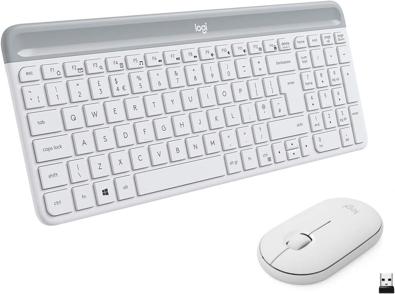 Logitech MK470 Slim Combo Kabelloses Tastatur-Maus-Set, 2.4 GHz Verbindung via Nano-USB-Empfänger, 1