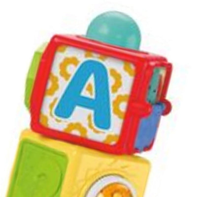 Fisher-Price Stacking Action Blocks - Spielwürfel mit Buchstaben, Zahlen, Guck-Guck-Spass und lustig