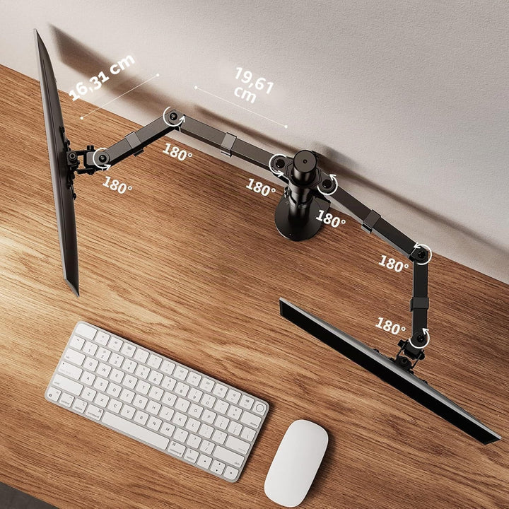 ErGear Monitor Halterung 2 Monitore für 13-32 Zoll Bildschirm, Bildschirmhalterung 2 Monitore Höhenv