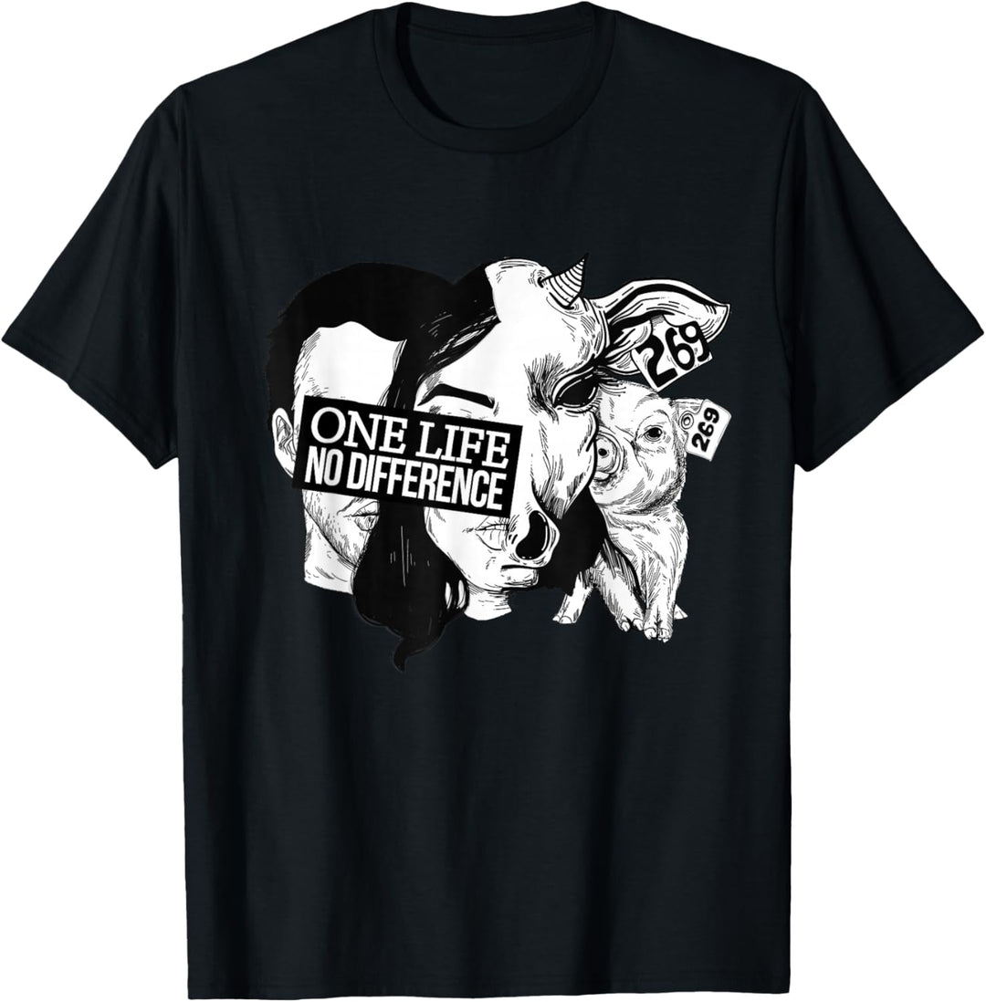 One Life Animal Rights Tierrecht Veganer Tierschutz Go Vegan T-Shirt
