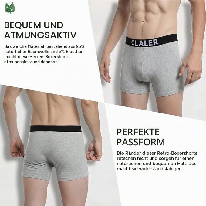 Boxershorts Herren 6er Pack Baumwolle Unterhosen Männer Retroshorts Bequeme und Atmungsaktive Men Un