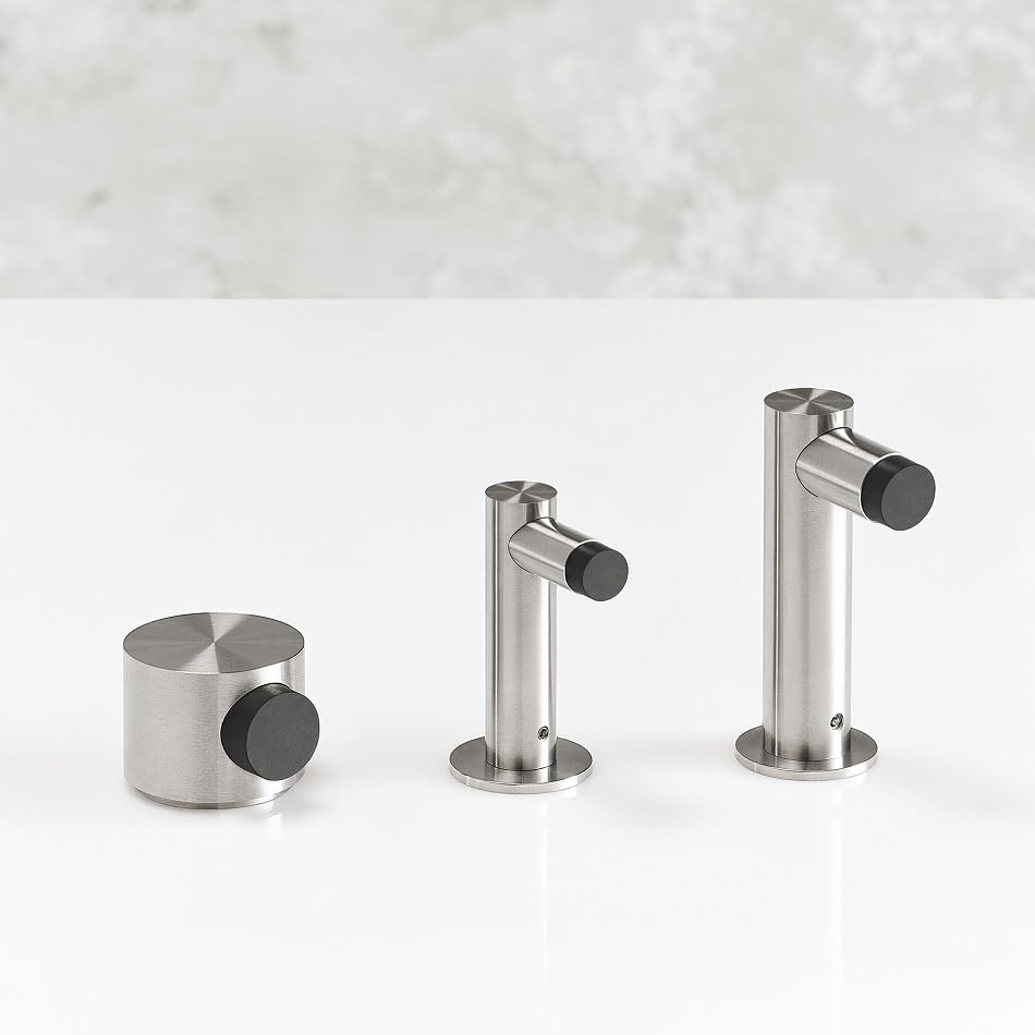 PHOS Design, TSL20-77, Türstopper zur Bodenmontage in L-Form aus Edelstahl Vollmaterial, Türstopper,