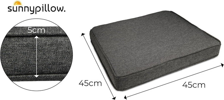 sunnypillow 4er Set Stuhlkissen wasserdicht UV-lichtecht 45 x 45 x 5cm - Polsterauflage Auflage für
