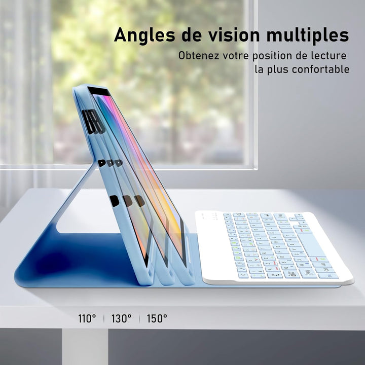Tastaturhülle für Samsung Galaxy Tab S6 Lite 10,4 Zoll 2024/2022/2020, französisches AZERTY, magneti