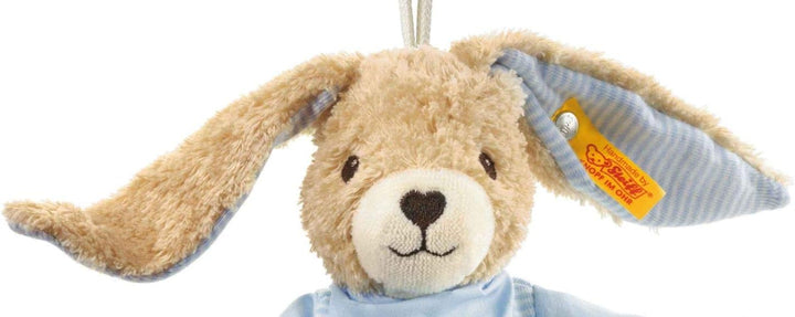 Steiff 237515 Hoppel Spieluhr 20 blau Hase, 20 cm, Blau