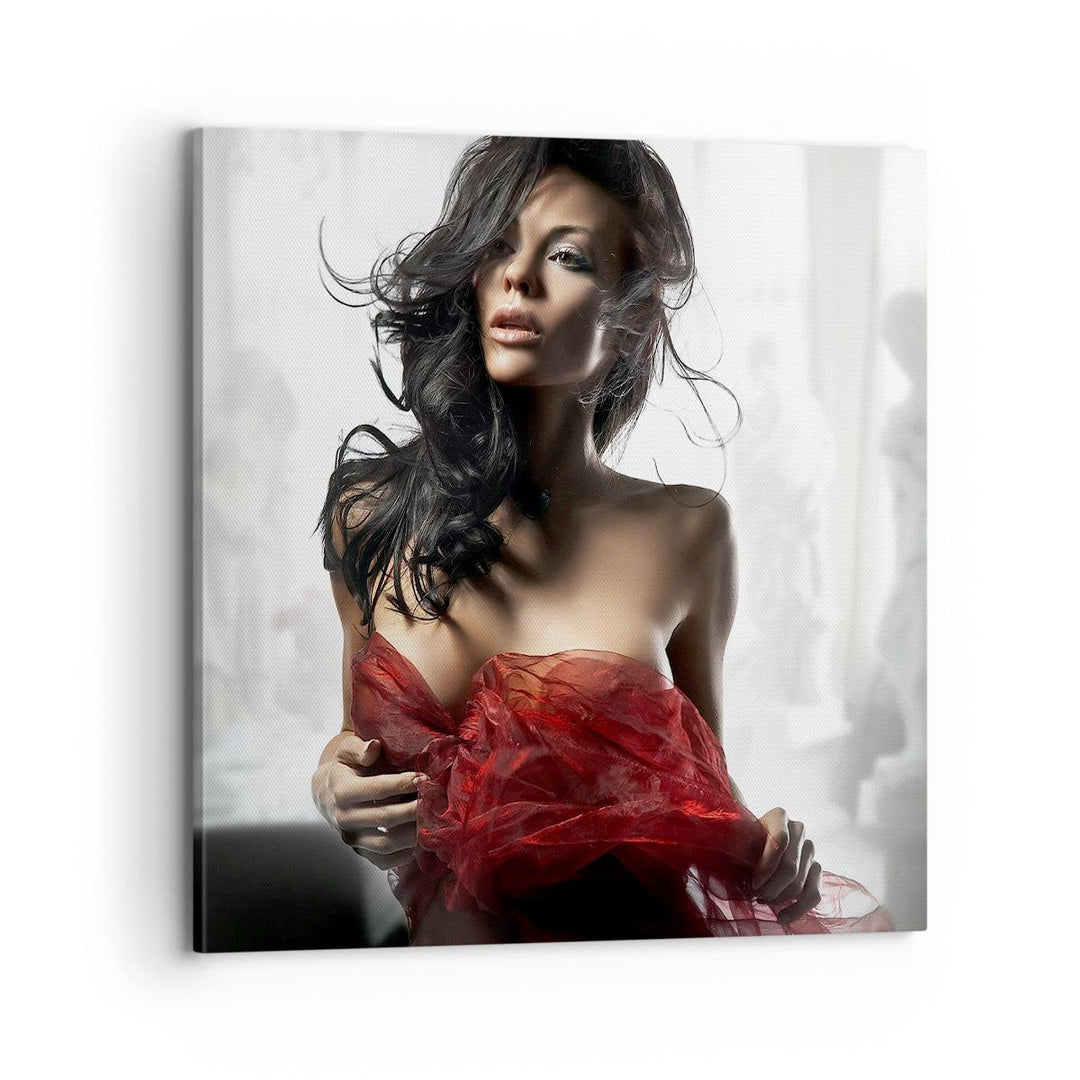 Bilder auf Leinwand 70x70cm Leinwandbild Schönheit Körper Kleid Eleganz Gross Wanddeko Bild Schlafzi
