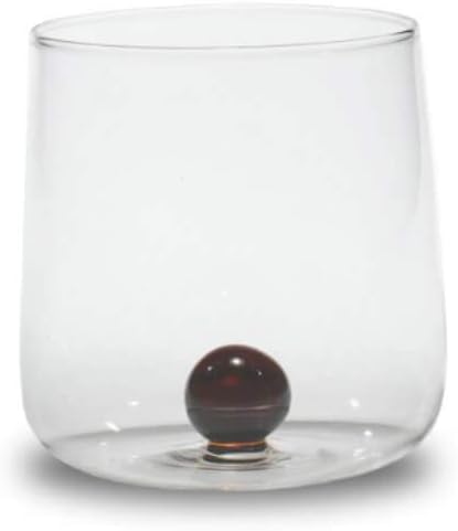 Zafferano Bilia Tumbler Set 6 Wassergläser transparent mit Kugel in 6 verschiedenen Farben