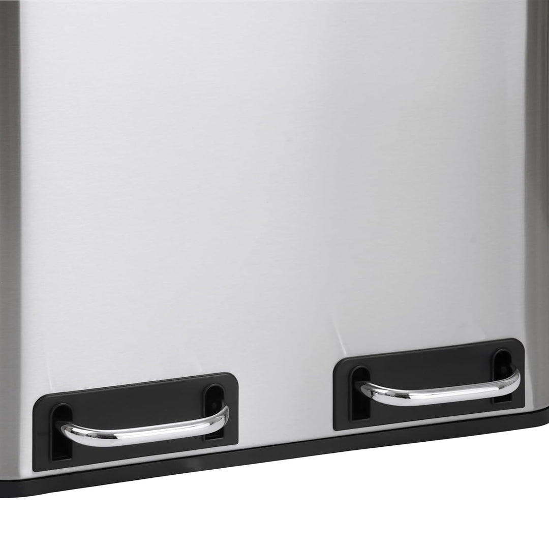 SVITA TM2X15 Edelstahl Treteimer 30 Liter Silber Abfalleimer Mülleimer Design Mülltrennung Papierkor