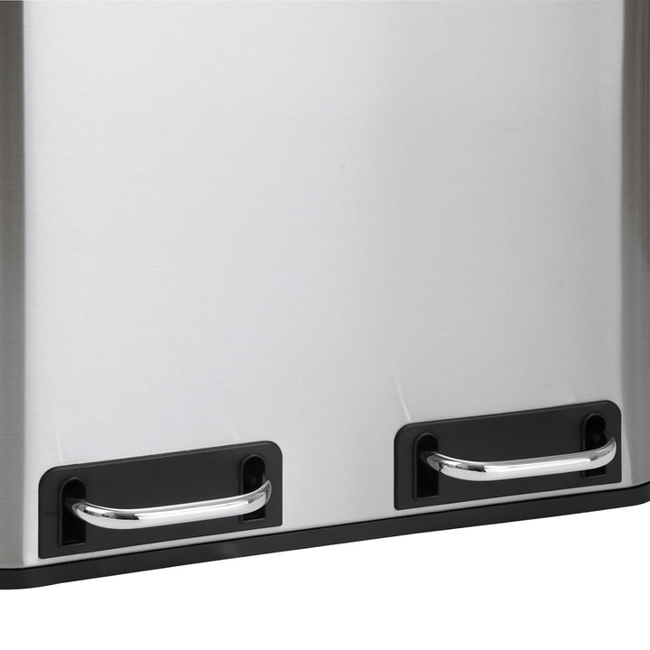 SVITA TM2X15 Edelstahl Treteimer 30 Liter Silber Abfalleimer Mülleimer Design Mülltrennung Papierkor