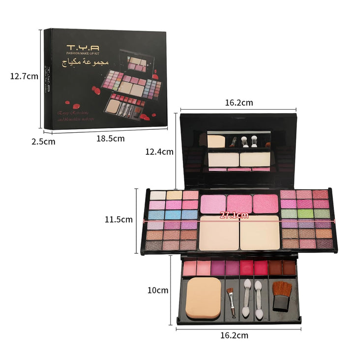 VolksRose Multifunktionale Make-up-Palette Set: 36 Lidschatten,3 verlaufende Rouge-Töne,8 Lippenstif