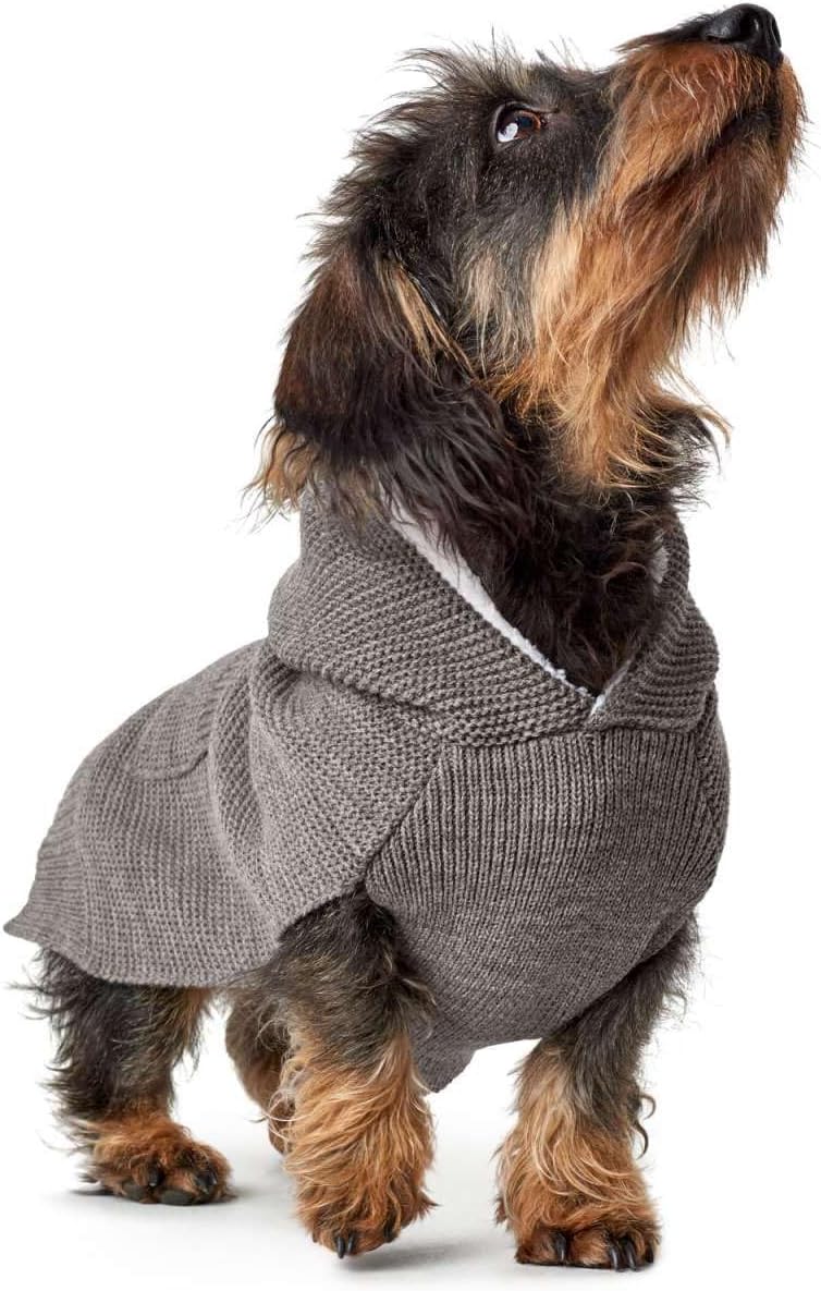 HUNTER RÖGLA Hundepullover, Strickpullover, weich, mit Kapuze, 40, grau grau 40, grau 40