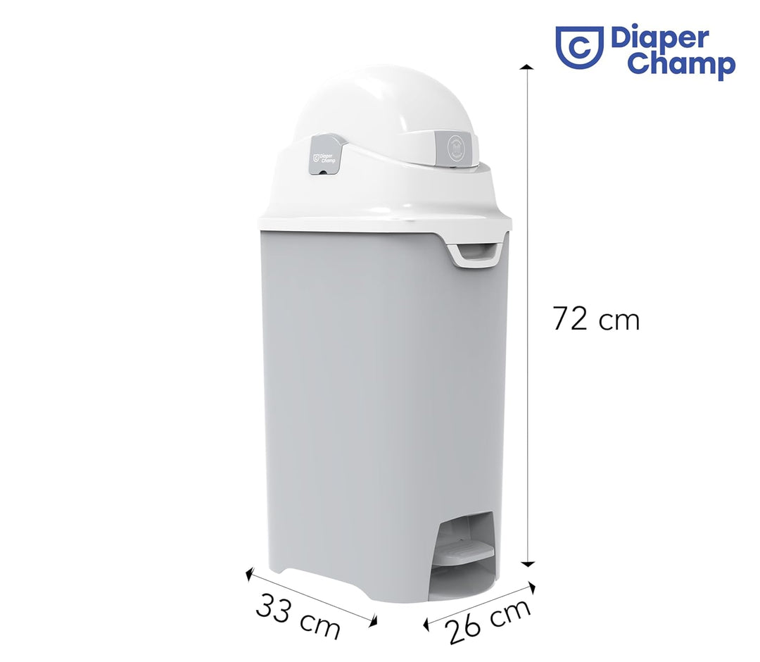 DIAPER CHAMP ONE Medium Handsfree mit Pedal - Windeleimer - geruchsdicht - berührungslose Bedienung