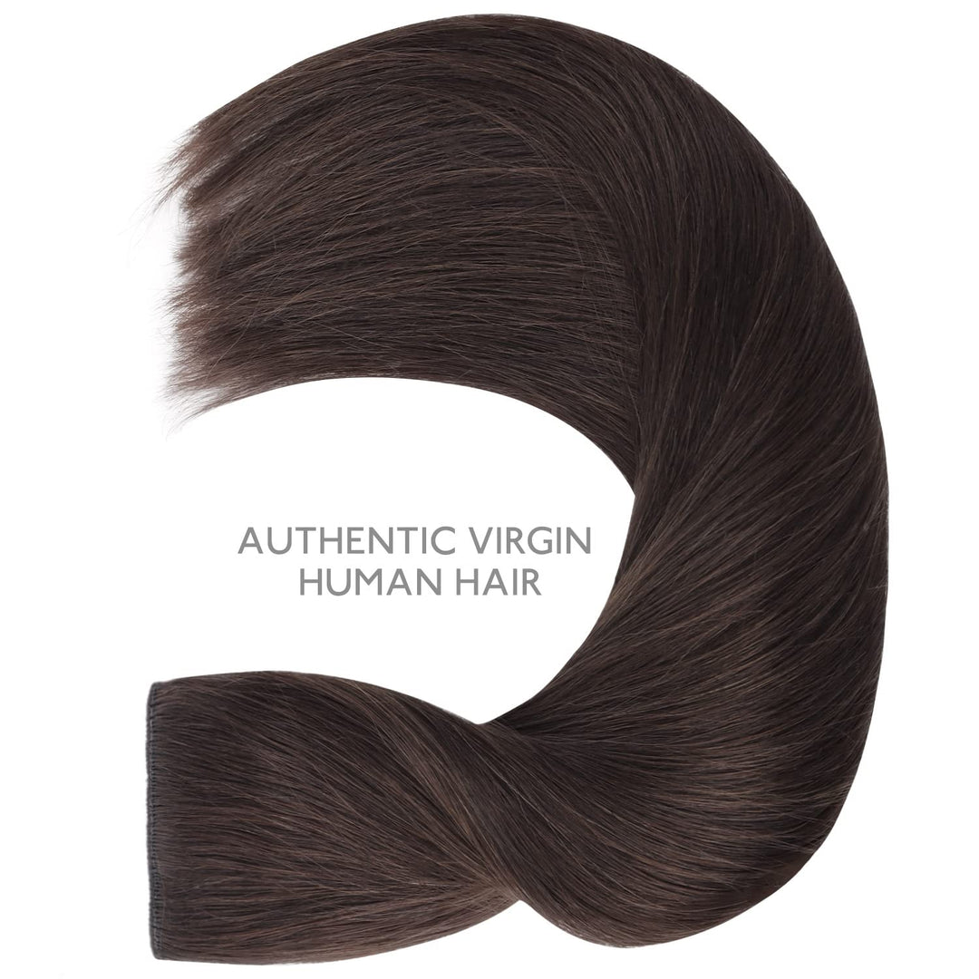 WENNALIFE Secret Hair Extensions Echthaar, 40cm 16 Inch 95g Helles Dunkel Braun Remy Haarverlängerun