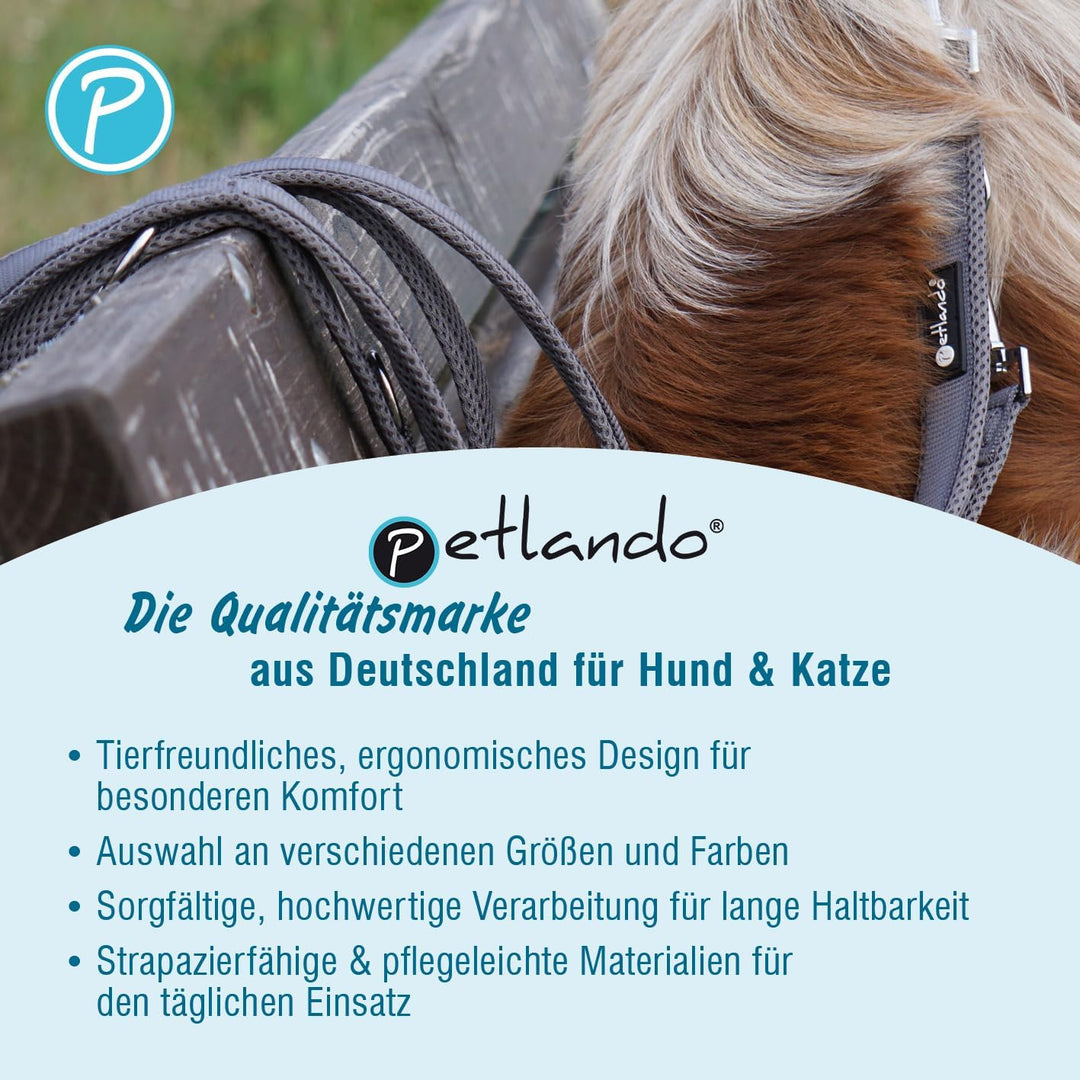 Petlando Hundegeschirr gepolstert, Mesh Y-Comfort, weich, stufenlos verstellbar, besonders leicht &amp;
