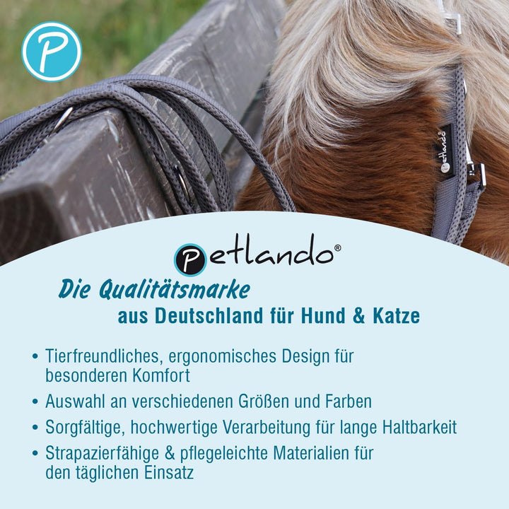 Petlando Hundegeschirr gepolstert, Mesh Y-Comfort, weich, stufenlos verstellbar, besonders leicht &amp;