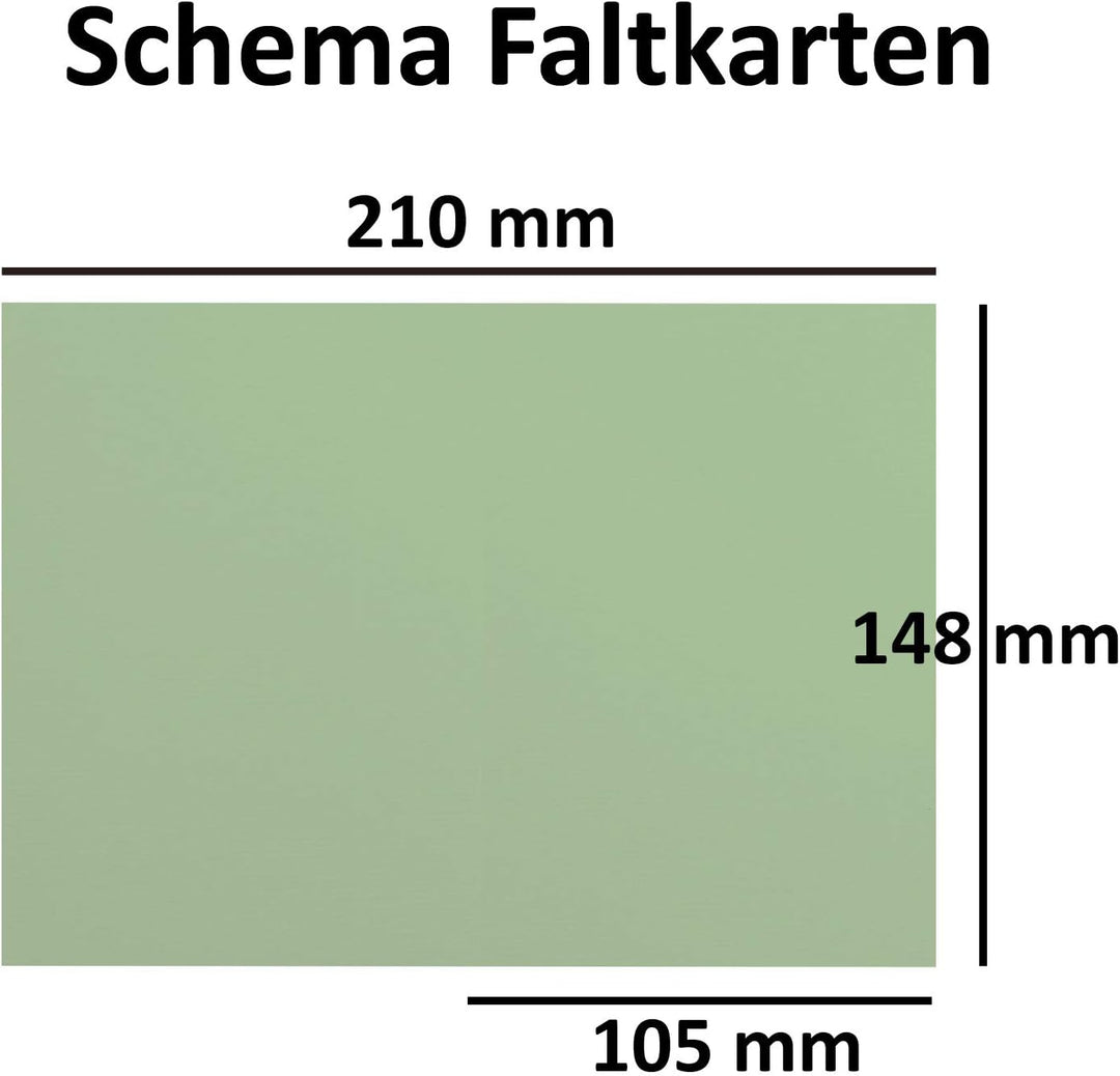 75 x Kartenpaket mit gefütterten Brief-Umschlägen und Einleger - gerippt - DIN A6/C6 - Olive-Grün -