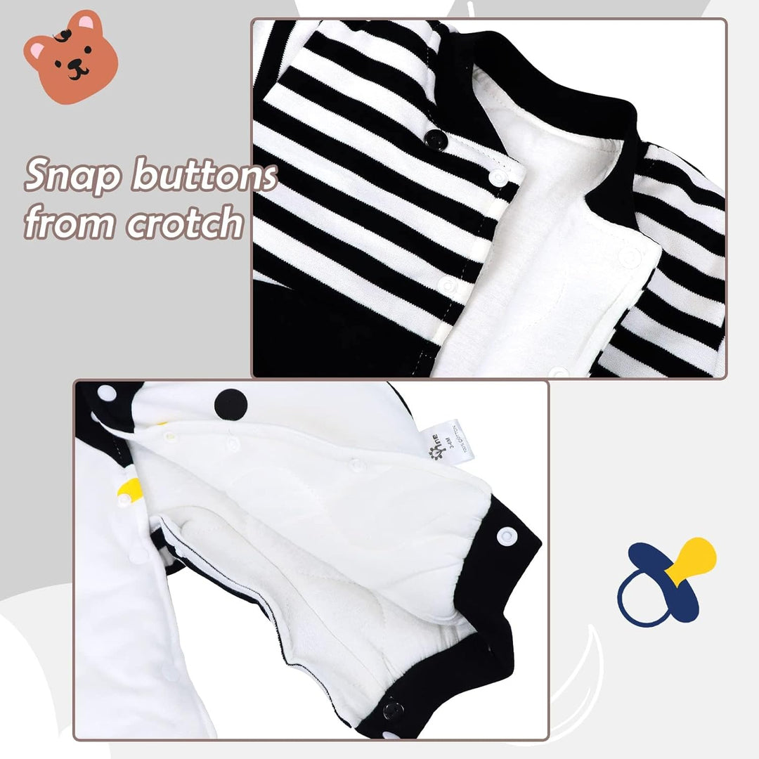 Baby Overall Mit Kapuze Footies Strampler Schneeanzüge Karikatur Jumpsuit Unisex Winter Kleidungsset