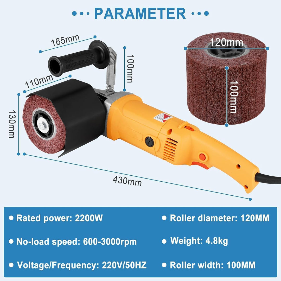 MXBAOHENG 2800W Satiniermaschine mit 2 Stück Rädern Holz Bürstenschleifer Elektrische Satiniermaschi