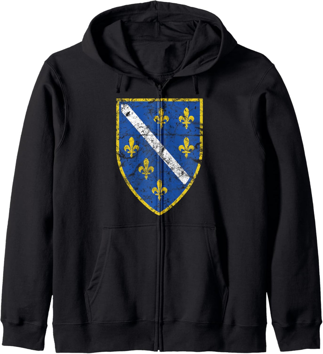 Bosnien Wappen Grunge Flagge Bosnia Geschenk Kapuzenjacke