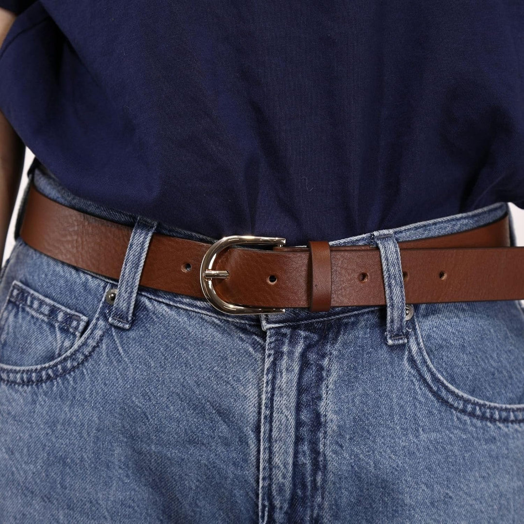 FASHIONGEN - Damengürtel aus pflanzlich gegerbtem Vollnarbenleder, 3 cm breiter ledergürtel, Damengü