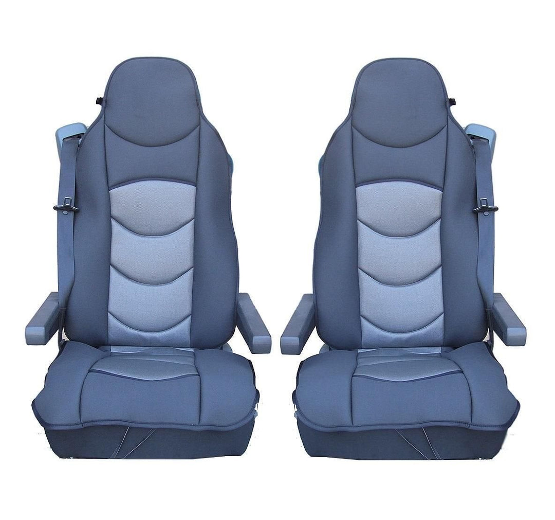 2x Graue LKW-Sitz Schonbezüge Sitzbezüge Hochwertig Polyester Sitzaufleger Satz Neu OVP