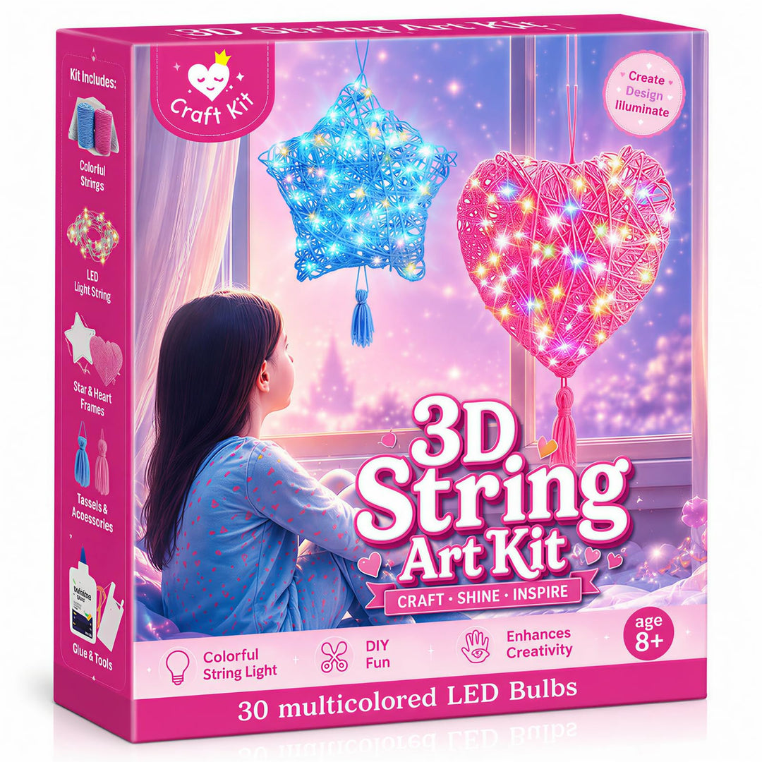 Tesoyzii Basteln Mädchen 8 9 10 11 12 Jahre, Geschenk Mädchen 8-12 Jahre 3D String Art Kit Spielzeug