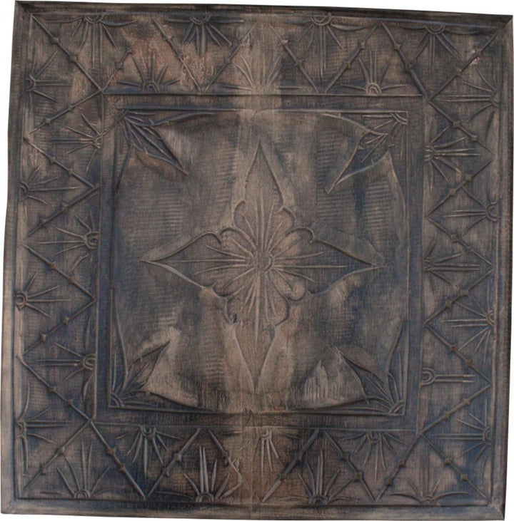GURU SHOP Opiumtische, Kaffeetisch, Beistelltisch, Couchtisch, Beschnitzt, Balsaholz, Grösse: 60x60