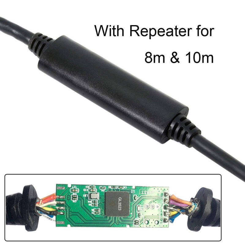 chenyang CY 8m USB 3.0 A Repeater-Kabelstecker auf Micro USB 3.0 B-Stecker mit Befestigungsschrauben