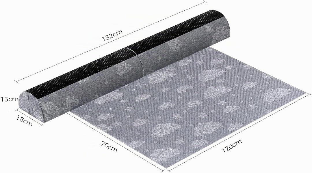 Kohentact Faltbares Baby Bettgitter Rausfallschutz 2stk aus Foam mit Auflage &amp; rutschfesten Pads - W