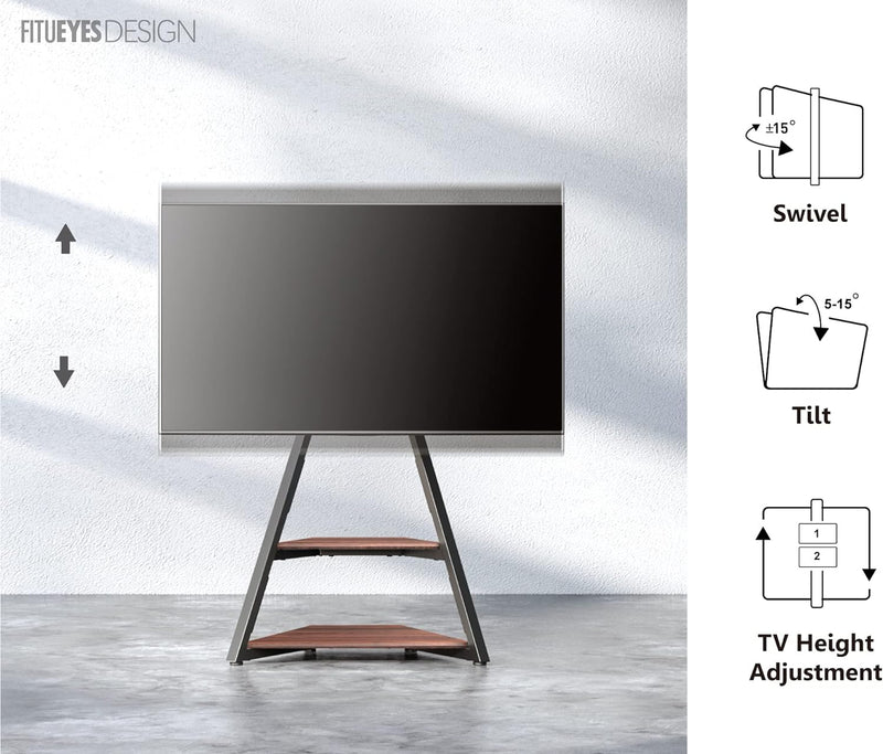 FITUEYES Design TV Ständer Rollbar, Mobiler TV Stand mit Rollen für 32 40 43 55 65 Zoll Flach & Curv