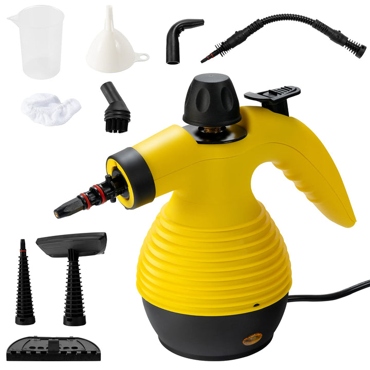 FANTASK 1050W Dampfreiniger Handgerät mit 9 Zubehörteilen, Dampfdruck: 3 bar, Temperatur: bis zu 140