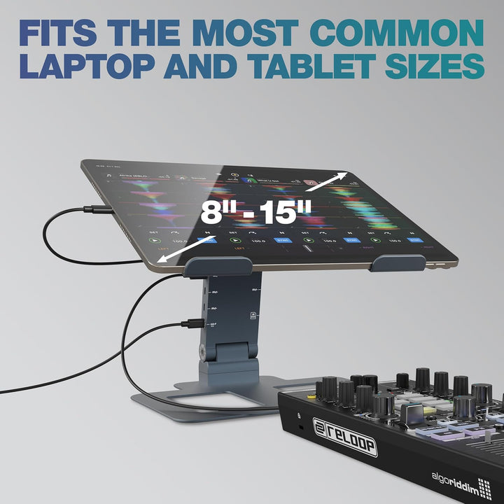 Reloop Stand Hub Pro - Laptop-Ständer und 10-in-1-Multimedia-Hub mit Power Delivery