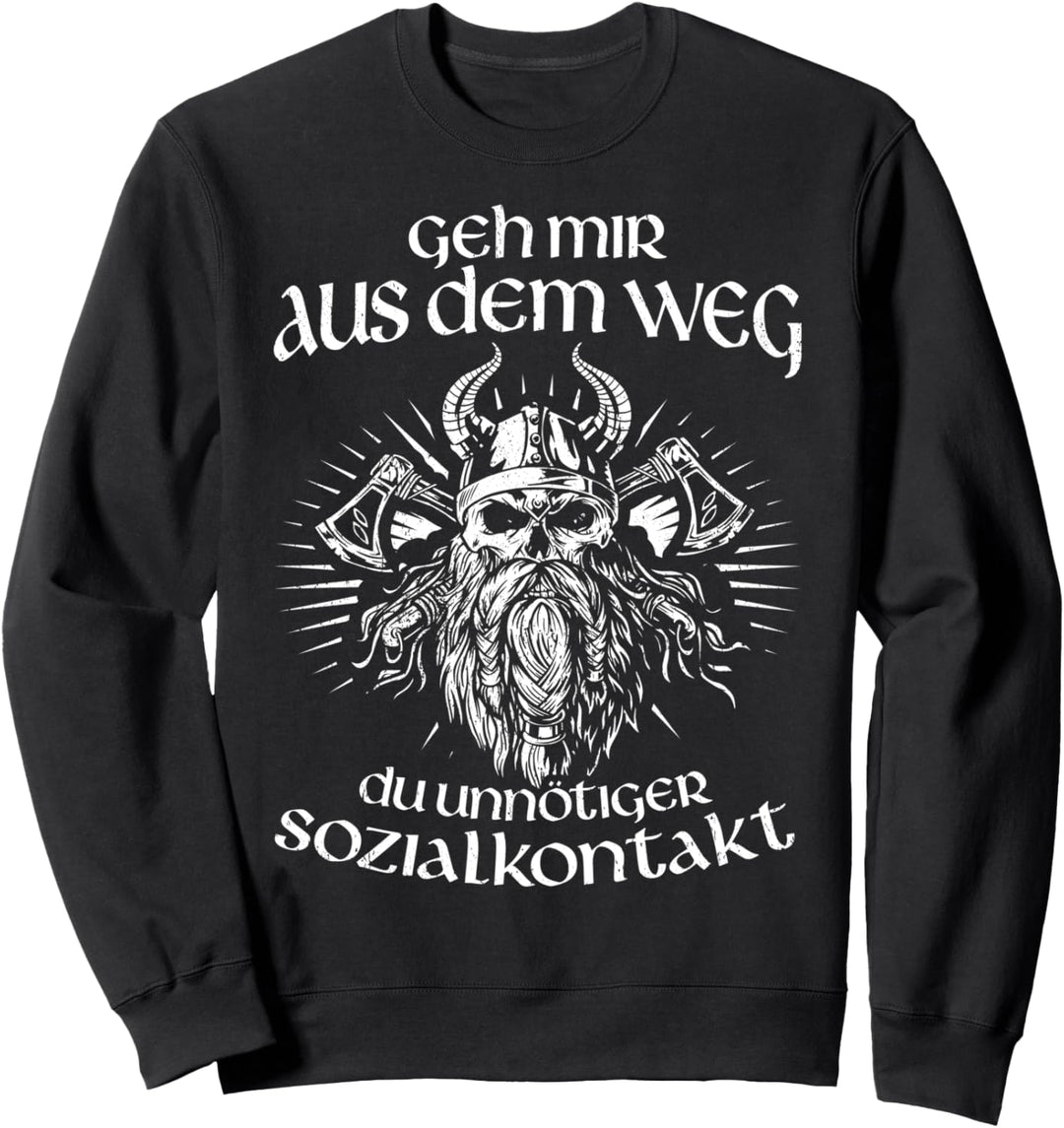 Geh mir aus dem Weg du unnötiger Sozialkontakt - Vikinger Sweatshirt