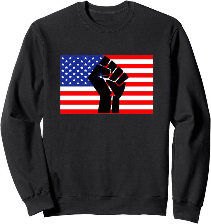 Raised Fist American Flag Sweatshirt
