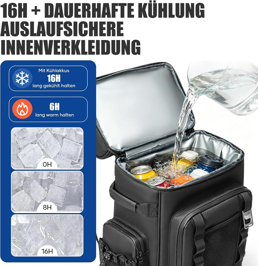 Grosser kühlrucksack/kühltasche/Kühlbox/picknicktasche/Rucksack mit kühlfach, weich, wasserdicht, le