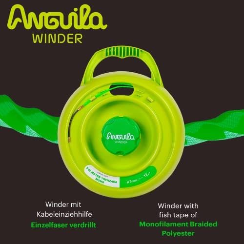 Anguila Max| Winder| Universalhaspel | Speziell enge Rohre | Polyester dreifach verdrillt | Farbe gr
