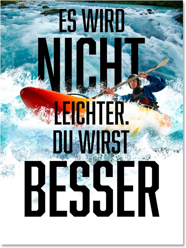 wandmotiv24 Leinwandbild Motivation, 60x45cm, Hochformat, Du wirst Besser, Deko, Bilder auf Leinwand