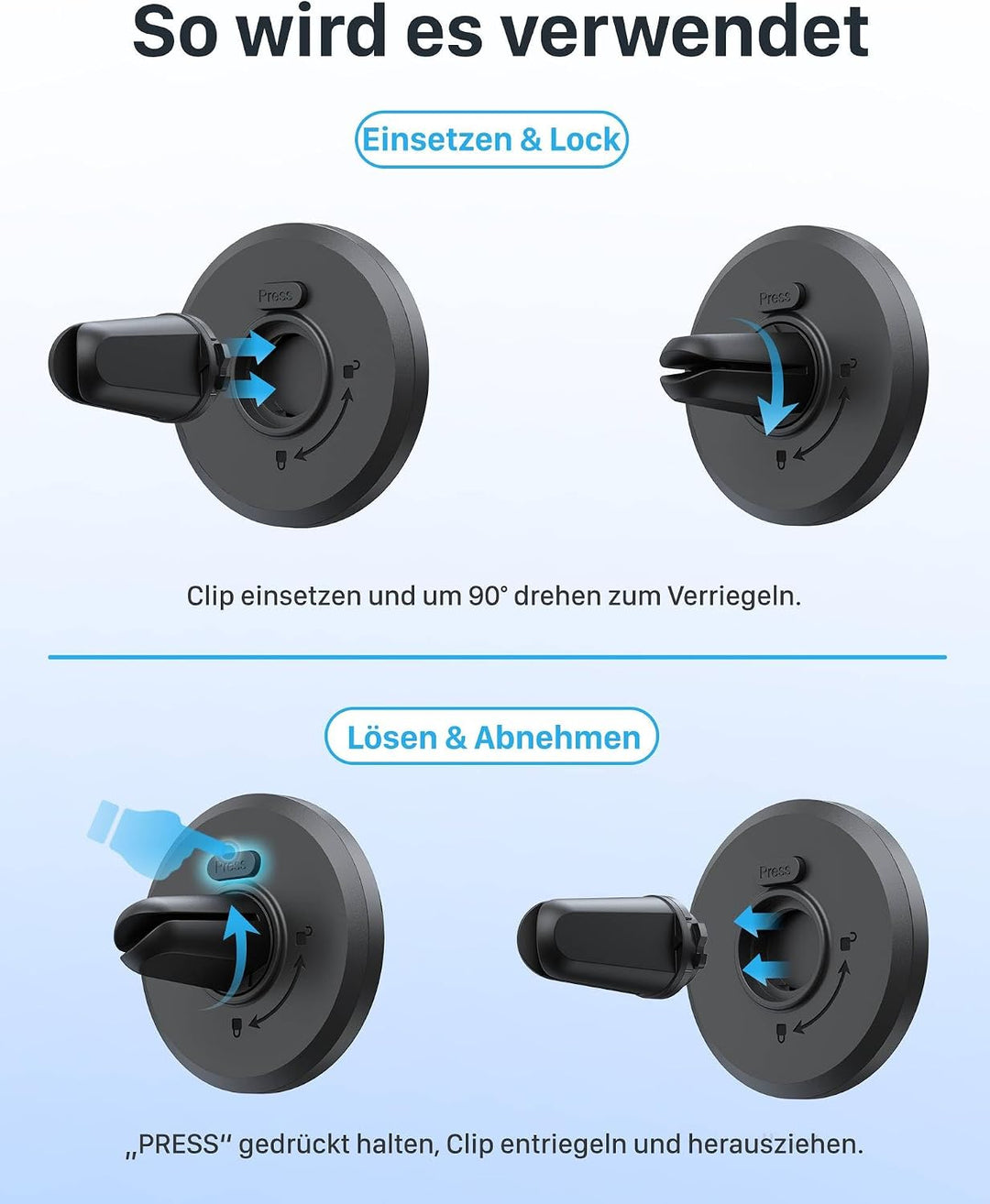 YOSH Mag-Safe Handyhalterung Auto für iPhone 15/14/13/12 Serie &amp; Magsafe-Hüllen, handyhalter Auto Ma